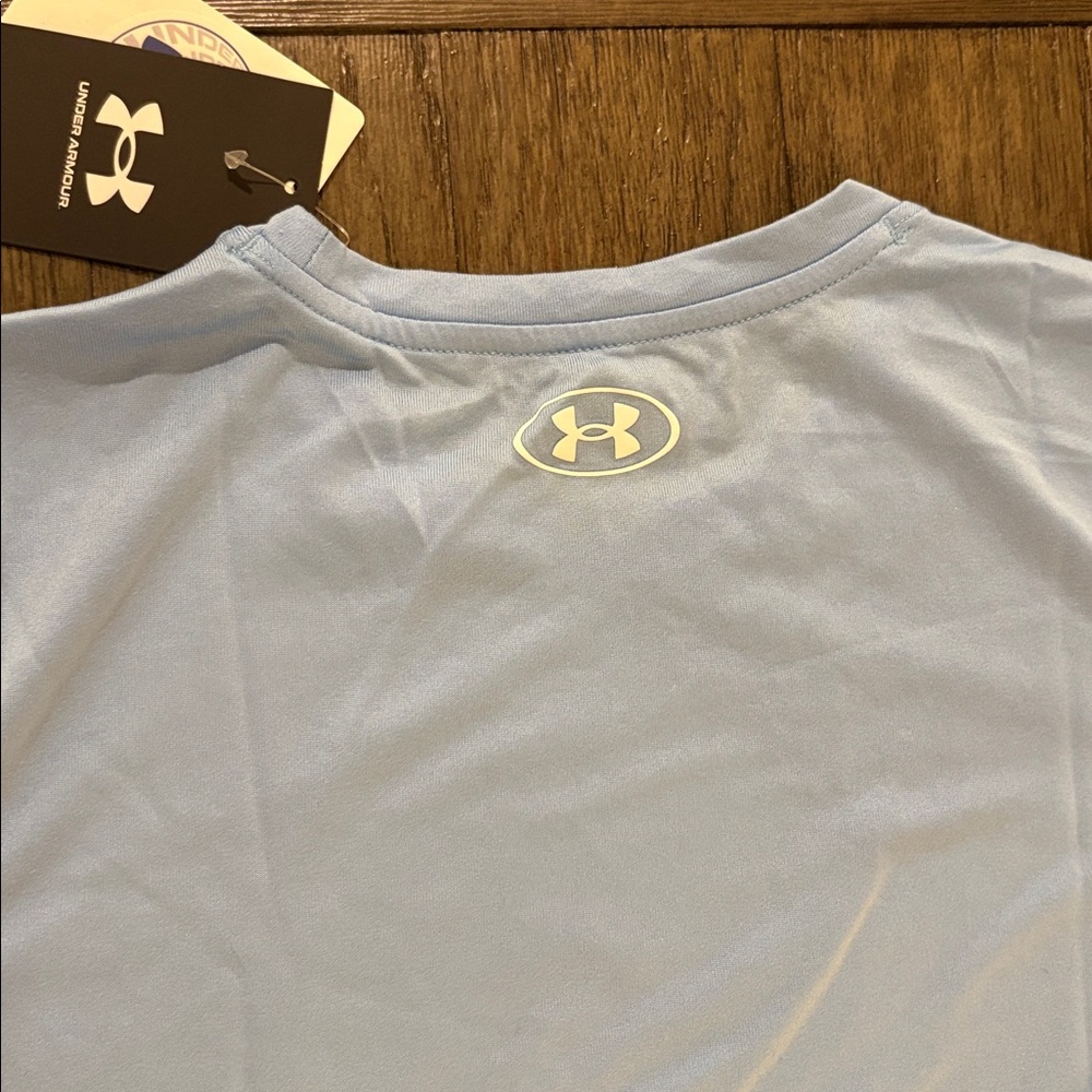 Lot of 2x NWT [Under Armour] Team Tech Short-Sleeve Shirt Carolina/Sky Blue Y M - Picture 8 of 12